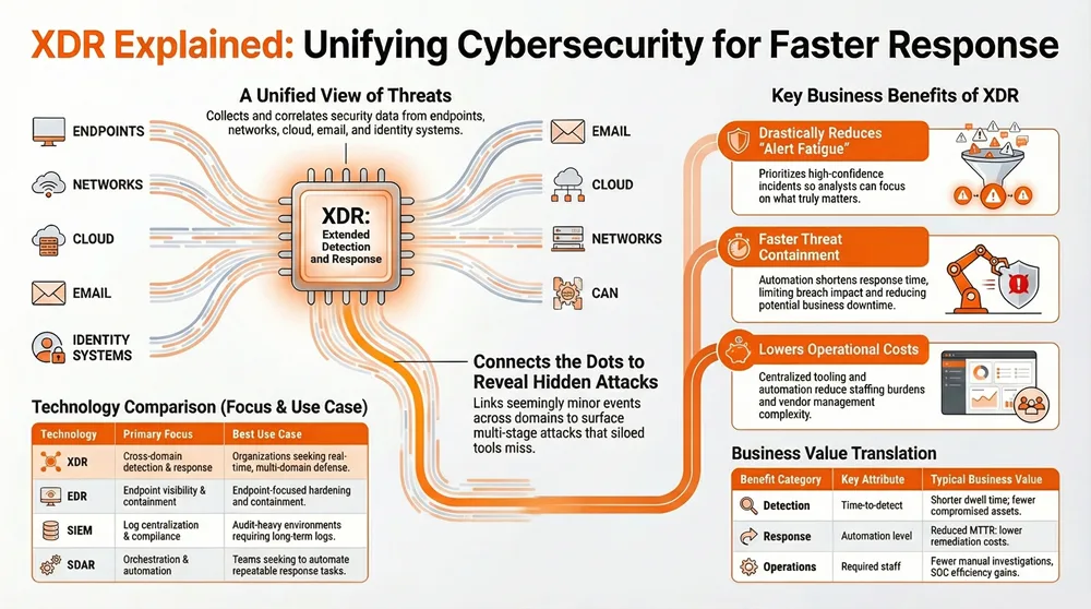 XDR Security: Extended Detection and Response Platforms Infographic about XDR Security Extended Detection and Response Platforms
