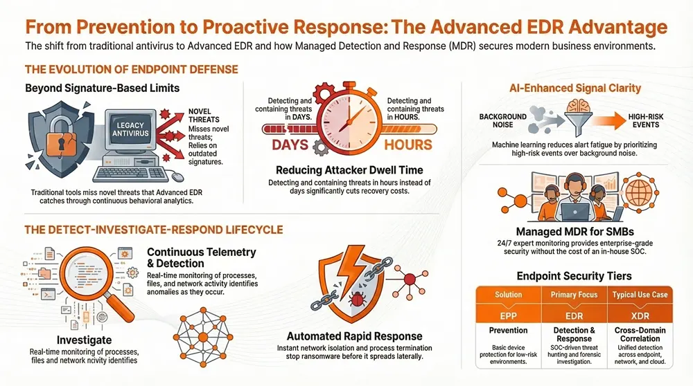 Advanced Endpoint Detection and Response (EDR) Infographic about Advanced Endpoint Detection and Response (EDR)